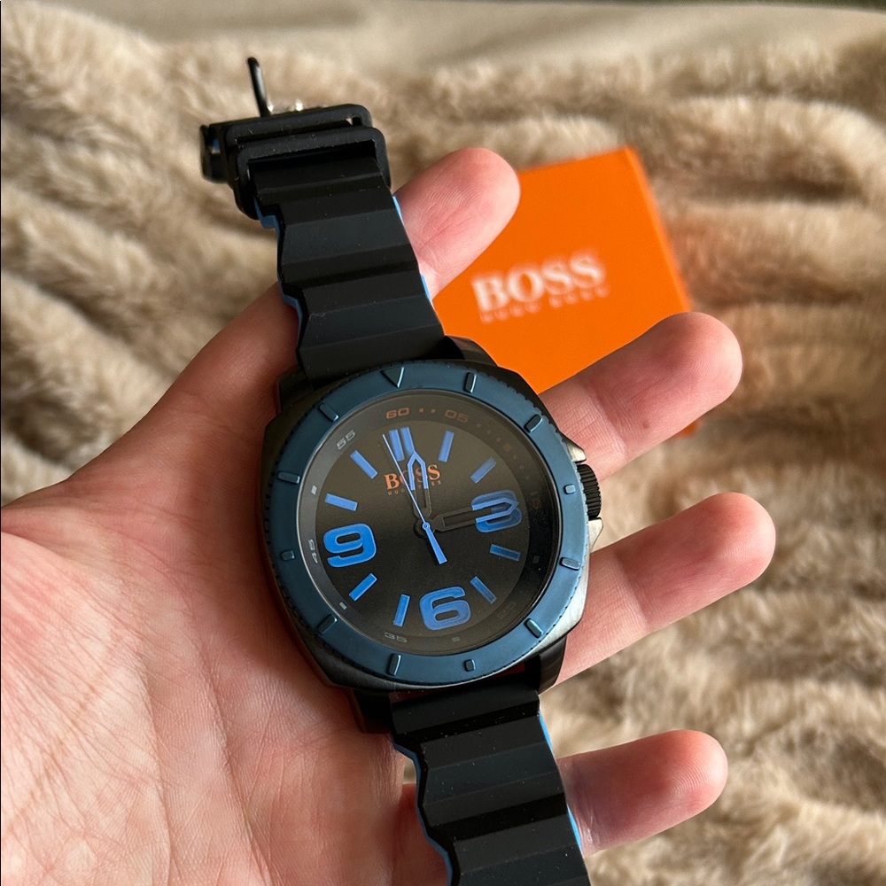 Hugo Boss Blue and Black Timepiece